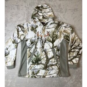 TrueTimber Camo Fleece Hoodie L Deer Skull Antlers Hunting Outdoor